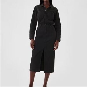 GAP Black Denim Midi Dress